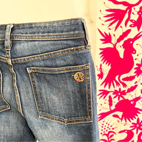 Tory Burch Dark Wash Flare Denim - Picture 7 of 7